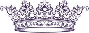 An illustration of an ornate crown drawn in purple